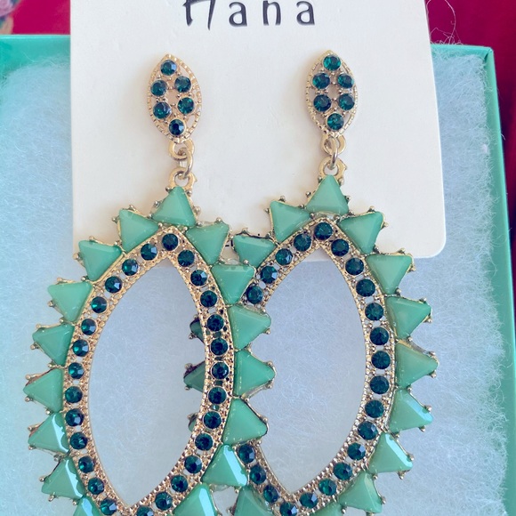 Spring Statement Sea green Rhinestone Earrings - Picture 7 of 8